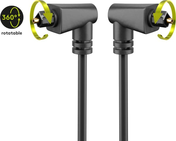 TOSLINK-kabel 2-fold vinklet og drejeligt