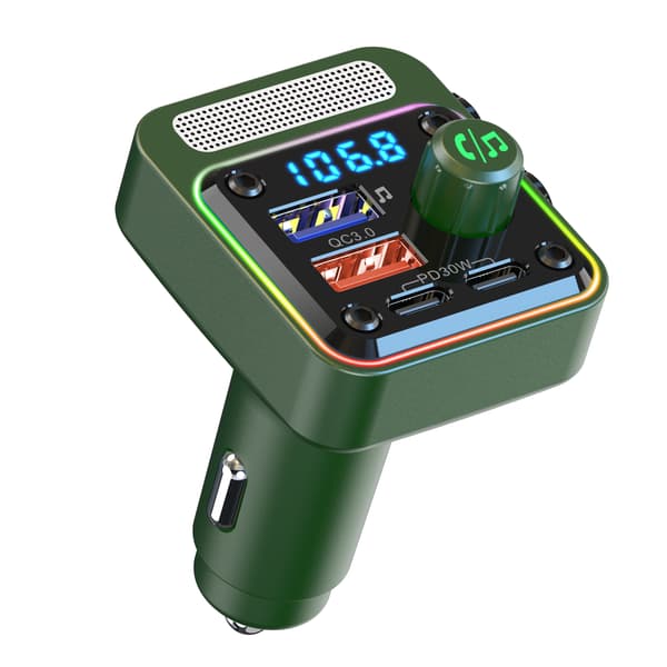 Auton Bluetooth FM-lähetin Bluetooth V5.0 Green