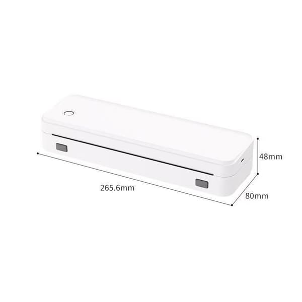 Smart Printer A4L – Bærbar termisk A4-printer, blæksfri direkte, Bluetooth, USB-C genopladelig, kompatibel med Android, iOS, Windows, macOS og Linux