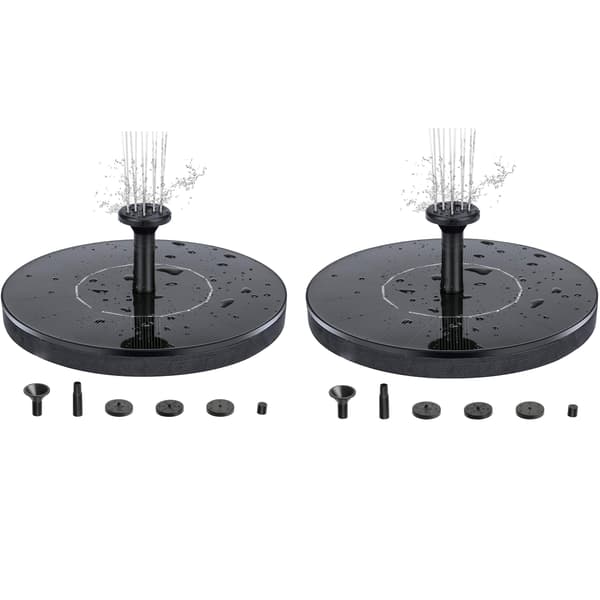 Vattenfontän solcellsdriven 13 cm Svart