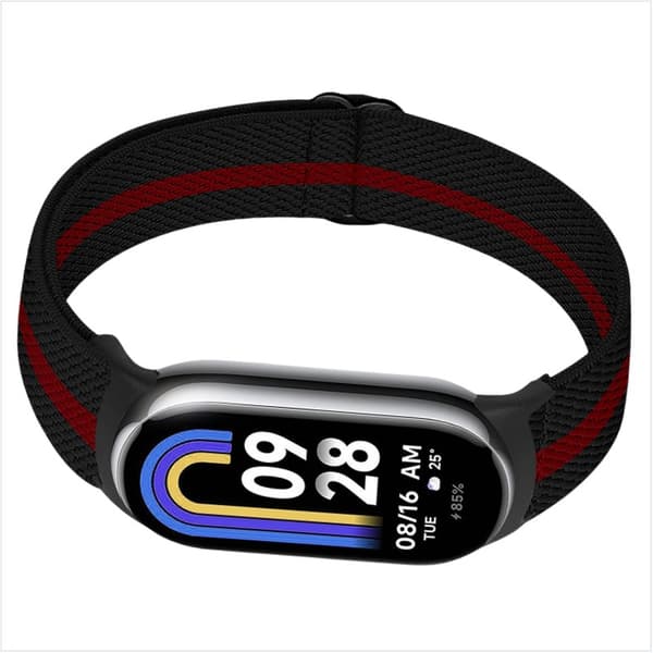 Elastiskt nylonarmband för Xiaomi 8/9 (14mm) red+black