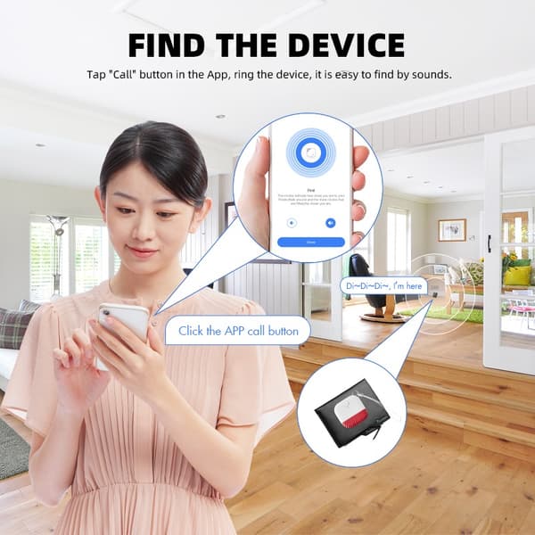 Blå Bluetooth Anti-Lost Tracker - Hitta dina värdesaker enkelt! Kompatibel med iOS och Android
