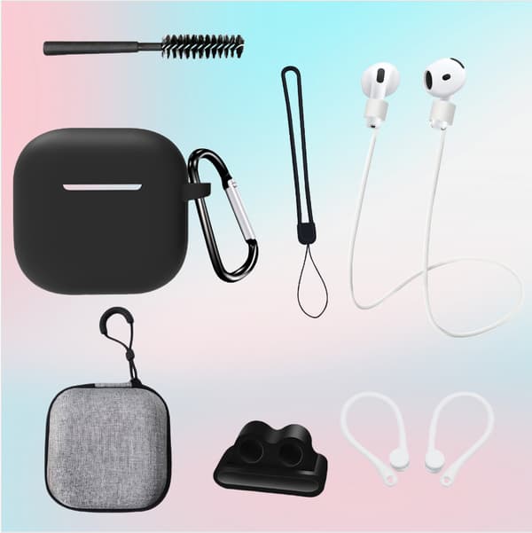 Åttedelt sett til AirPods 4. generasjon i svart