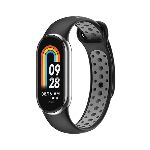 Silikonestrop til Xiaomi Mi Band 8 Black+Grey