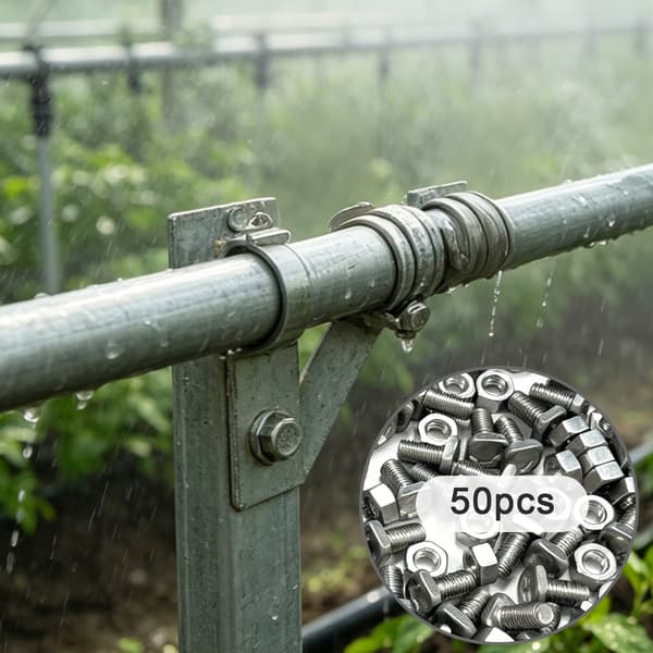 Kasvihuoneiden mutterit ja pultit - 50 osaa