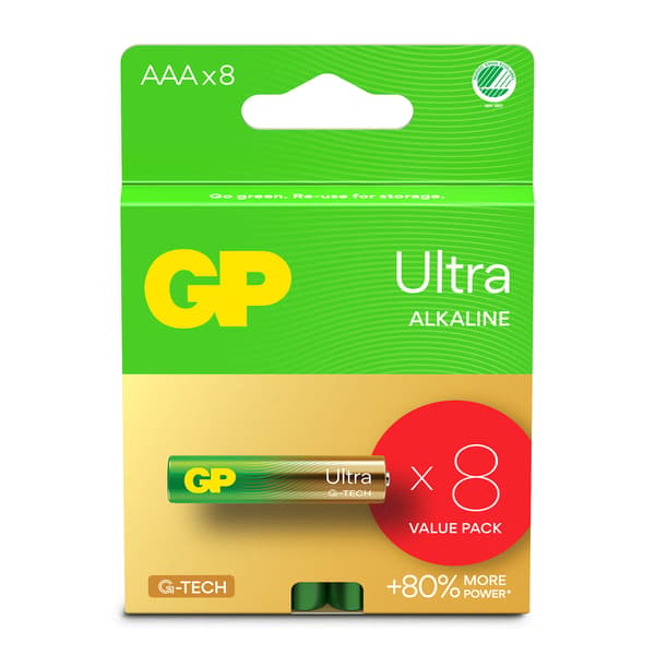 Batteri Ultra Alkaline AAA LR03 8-Pakning