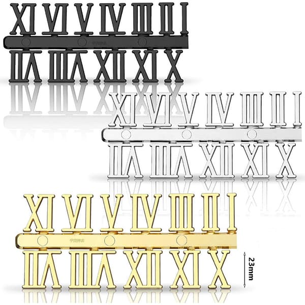 DIY Ur Numerskilt - Guld Sølv Sort Romertal
