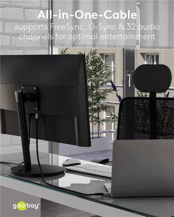 DisplayPort™-kabel, 8K @ 60 Hz