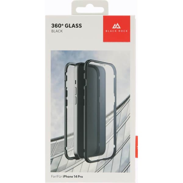 Cover 360° Glas Transp/Sort - iPhone 14 Pro