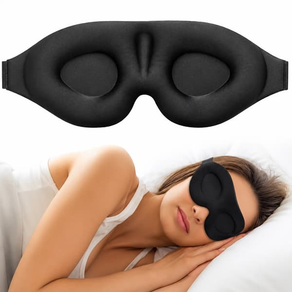 3D sovemaske med ekstrautstyr Sort