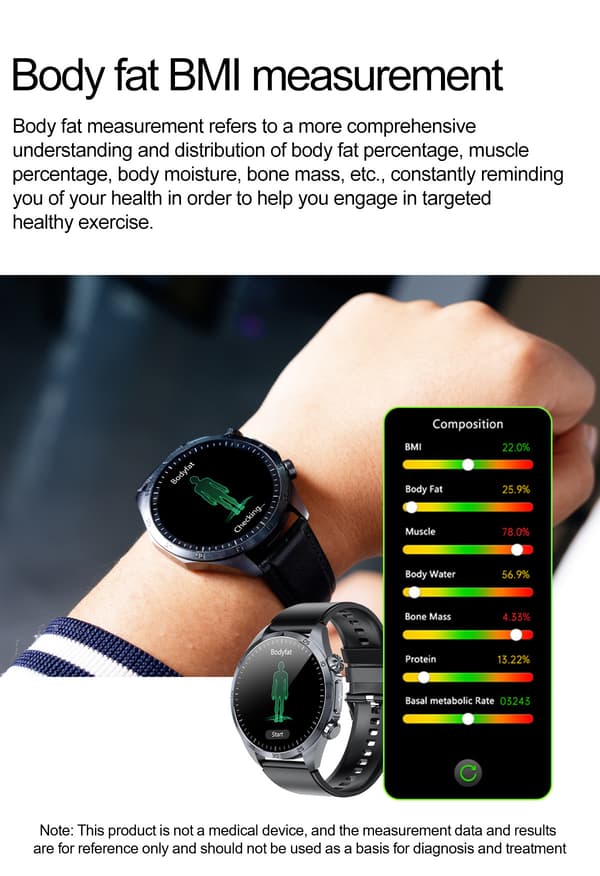 Smartwatch med avancerad hälsoövervakning Black