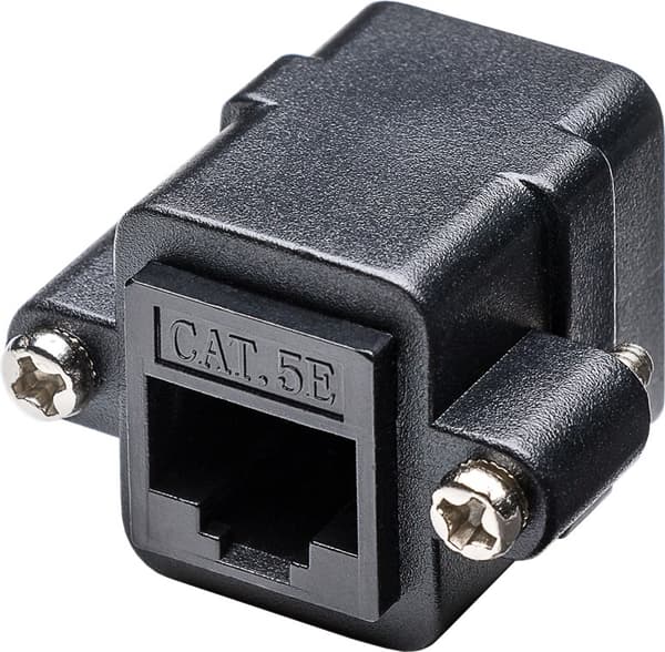 RJ45 modular-mellemled/forbinder med monteringsflange, CAT 5e