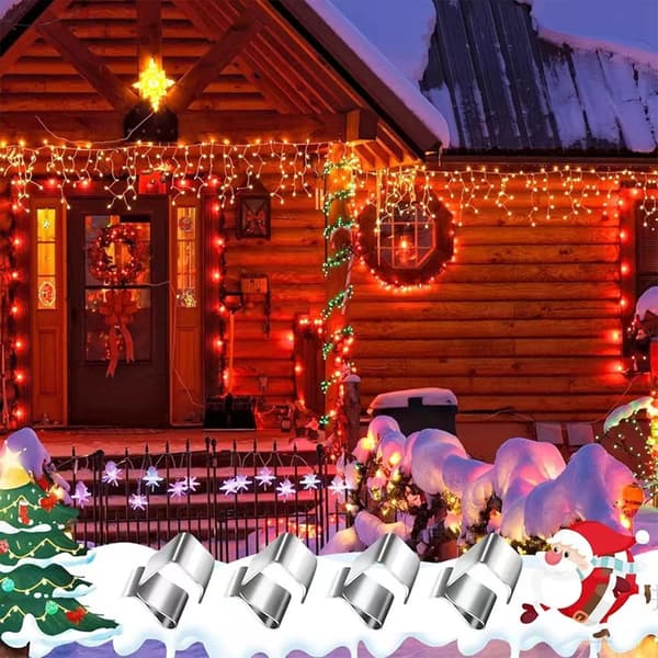Kraftige metalkroge til julelys (50 stk.)