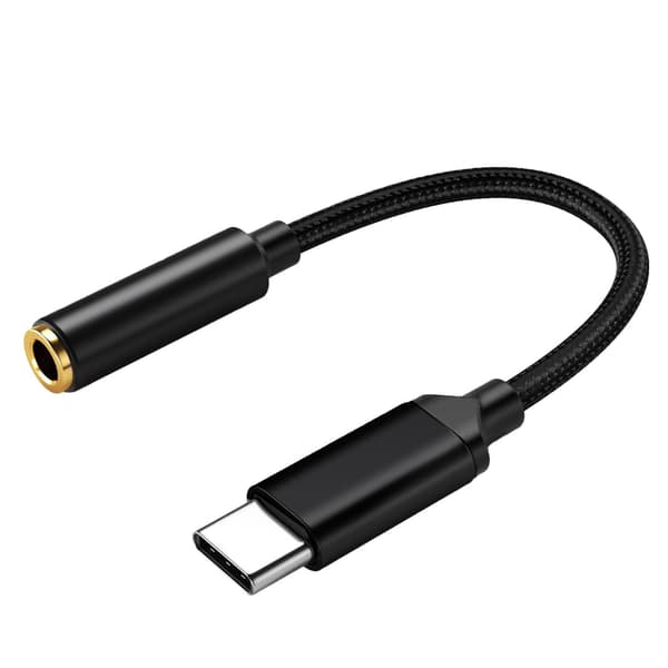 3.5mm til Type-C Audio Adapter Kabel - DAC Digital Dekodning og Hi-Fi Lydkvalitet Black