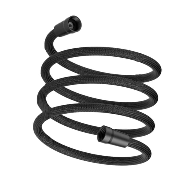 2 Meter Sort Nylon Anti-Eksplosions Bruseslange med PP Hætte