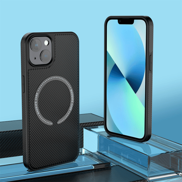 Magnetisk karbonfiber ladeveske til iPhone Black iPhone 13