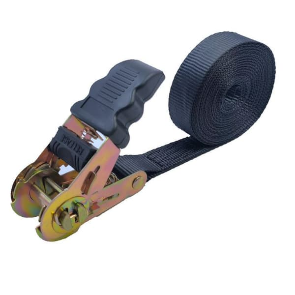 4M Heavy Duty Ratchet Bindestropper, 2,5 cm brede sorte laststropper