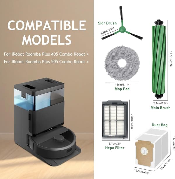 Erstatningstilbehør for iRobot Roomba Plus 405 Støvsugerrobot - Optimal Rengjøring