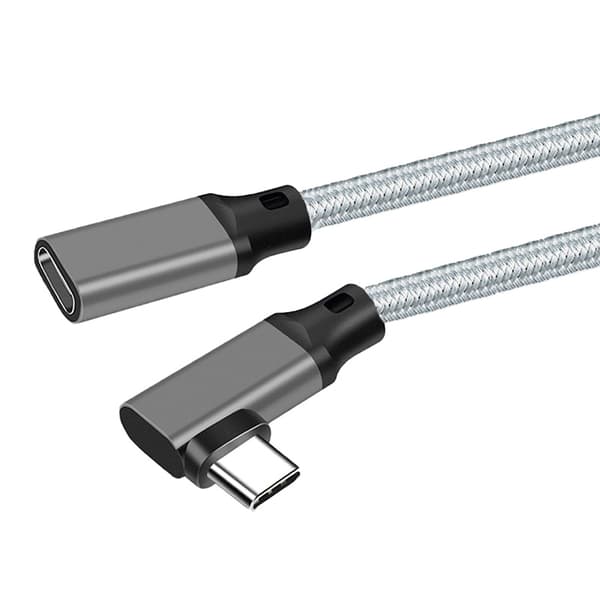 Flätad armbågsförlängningskabel av typ-C - (10 Gbps+4K+100W) Grey 2 m