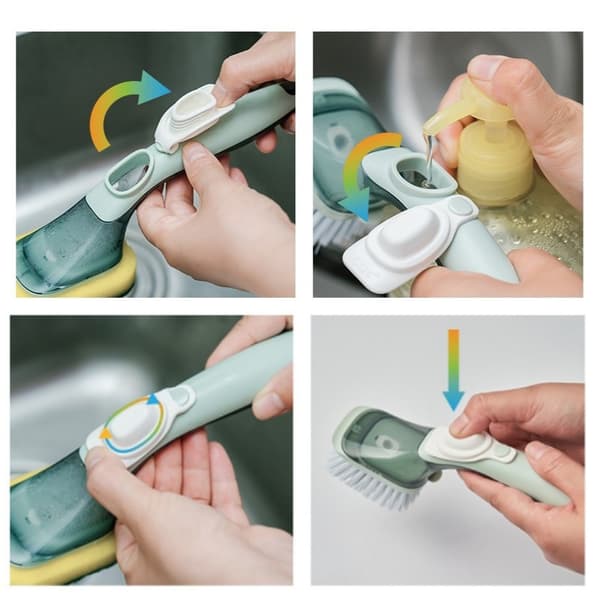 Diskborste med Inbyggd Tvåldispensering Grey