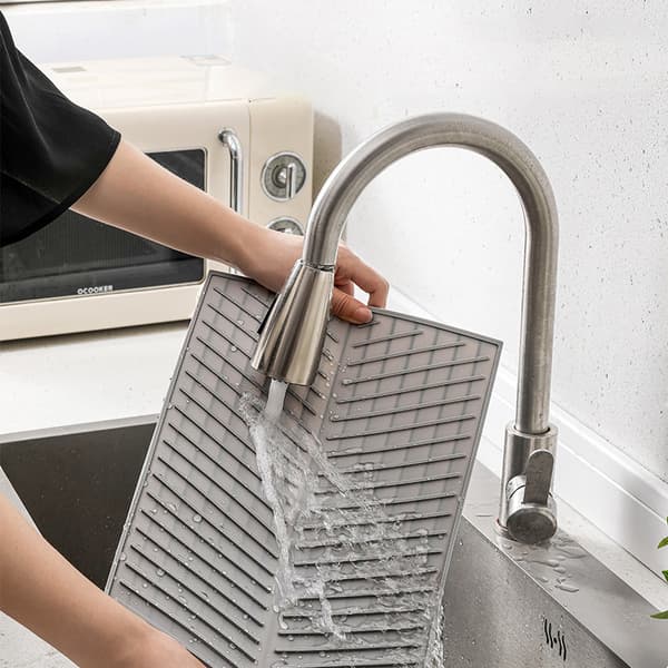 Silikon tørkematte for kjøkkenbenk Grey