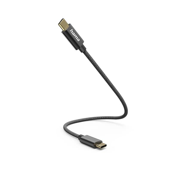 Latauskaapeli USB-C-USB-C 0,2m musta