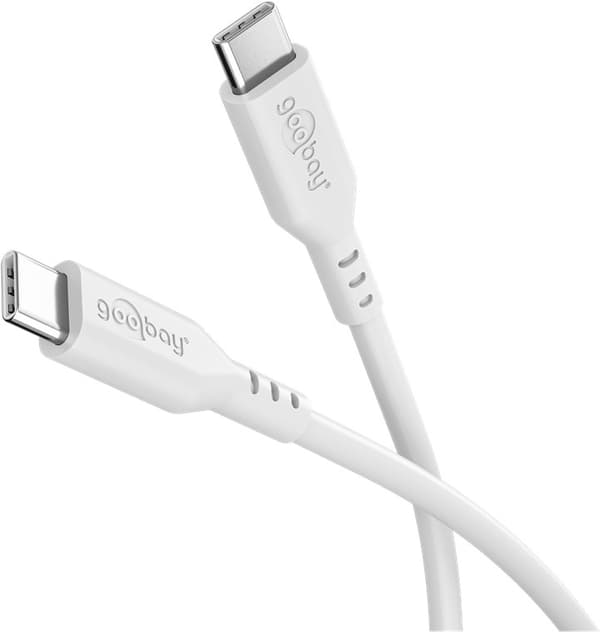 USB-C™-silikonikaapeli, 1,5 m, valkoinen