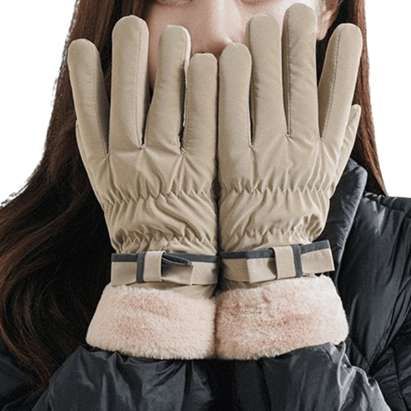 Varma vinterhandskar med touch Khaki S