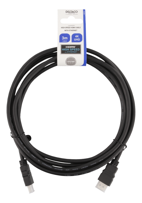 HDMI cable, HDMI High Speed w/Ethernet, CCS, 3,0m, black