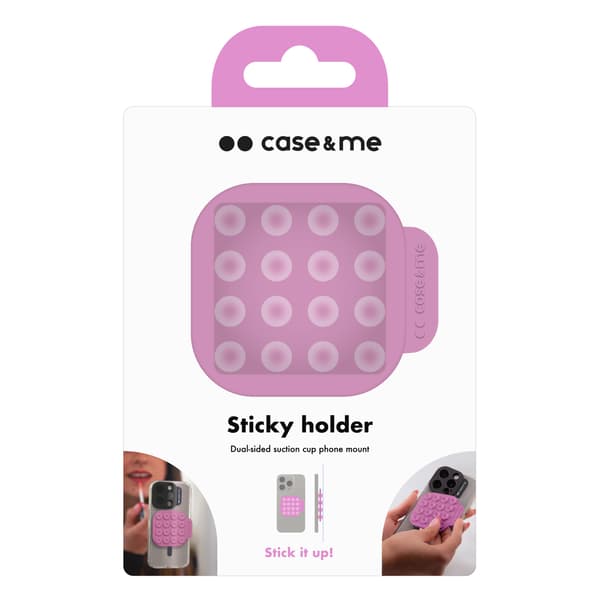 Silicone dual-sided suction cup holder, pink