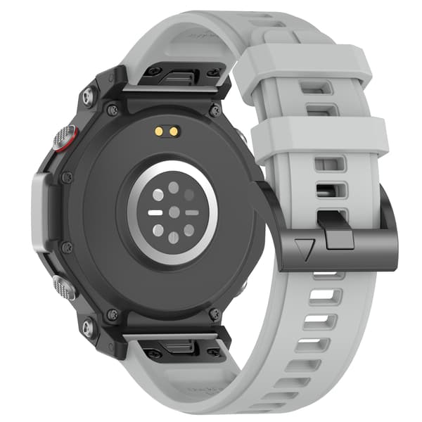 Silikonerem med tyk spænde til Amazfit T-Rex 2/3 - Grå