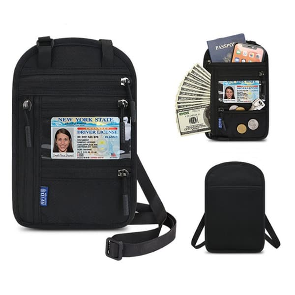 Passilompakko Monitoiminen RFID-suojaus Black