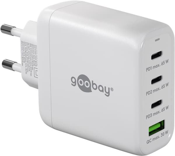 USB-C™ PD GaN multiport snabbladdare (68 W) vit