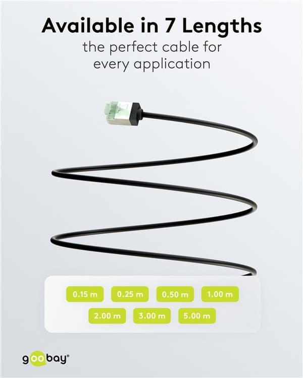 Ultraflexibel patchkabel CAT 8.1, slim, U/FTP, svart