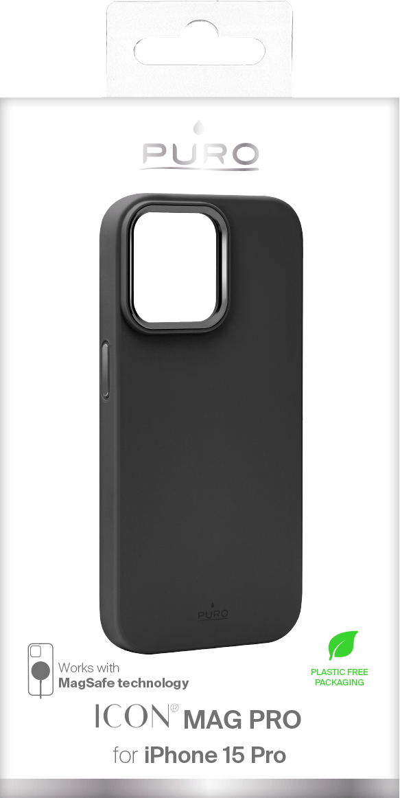 iPhone 15 Pro silicone cover ICON MAG PRO, black