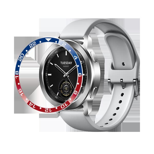 Stilfuld Bezel til Xiaomi Watch S3/S4 Red+Blue