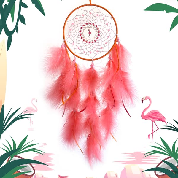 Boho fjäder väggdekoration, väggbonad för sovrum Red