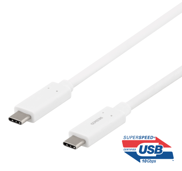 USB-C to USB-C cable, 0.5m, 60W USB PD, 10 Gbps, white