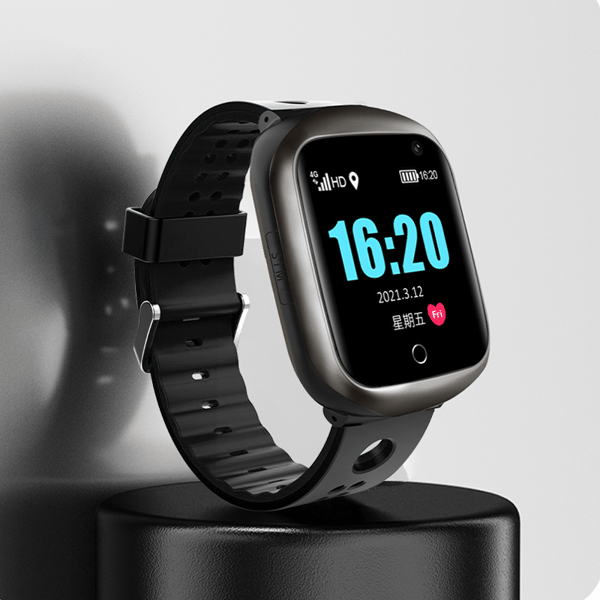 Smartklokke med GPS-posisjonering, puls, søvnmonitor, videosamtale, IP67 Black
