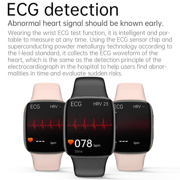 Smart ur med blodtryk, puls Pink