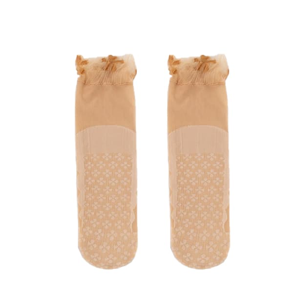 10 par silkebløde, korte damesokker Beige