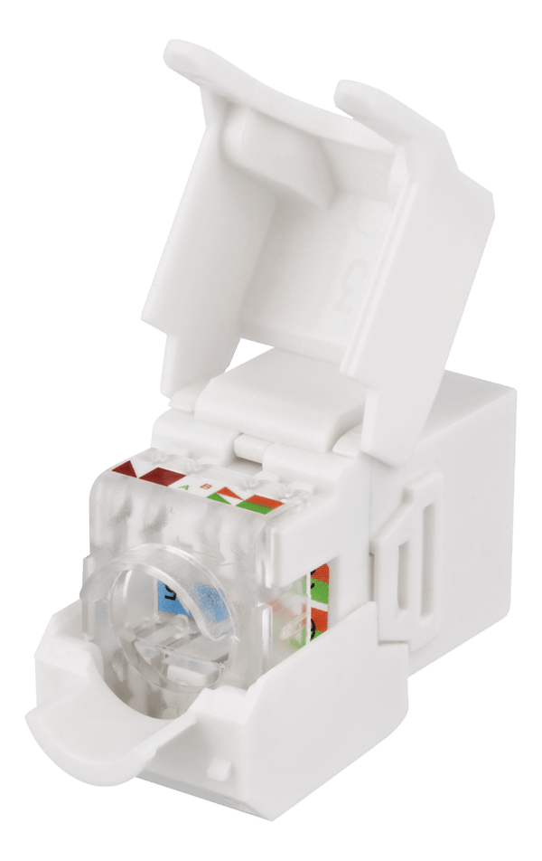 UTP Cat6a Keystone connector unshield 28AWG slim "Toolfree"