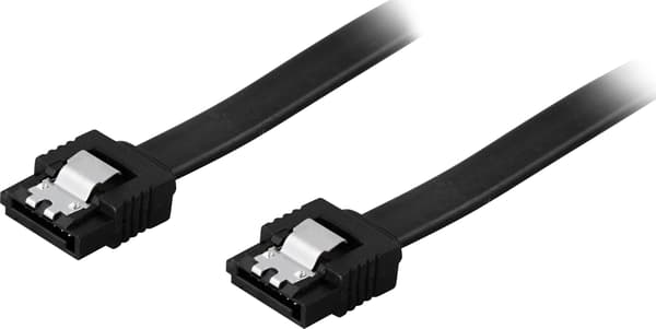 SATA cable SATA 6Gb/s locking clip straight 0.7m black