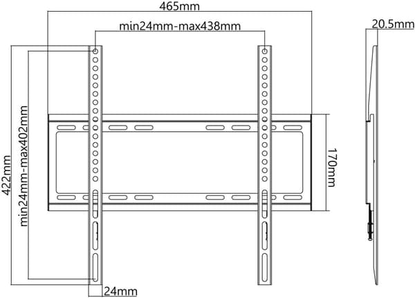TV-veggfeste Basic FIXED (M)