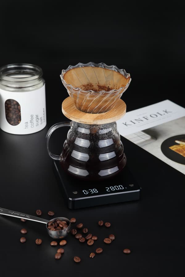 Genopladelig kaffevægt med timer 3 kg / 0,1 g Black