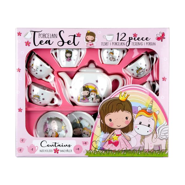 Classic Porcelain Tea Set 12 Pcs Pink