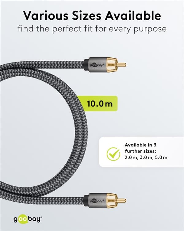 Mono RCA-kaapeli, 10 m