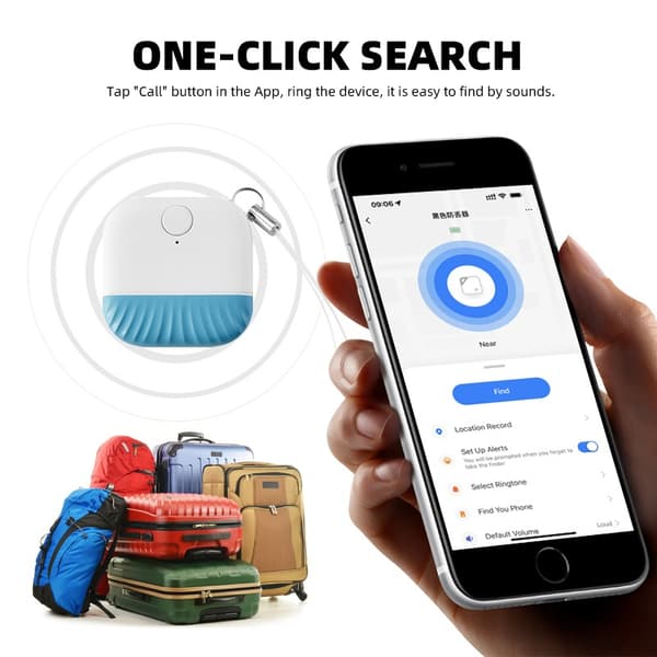 Blå Bluetooth Anti-Lost Tracker - Hitta dina värdesaker enkelt! Kompatibel med iOS och Android