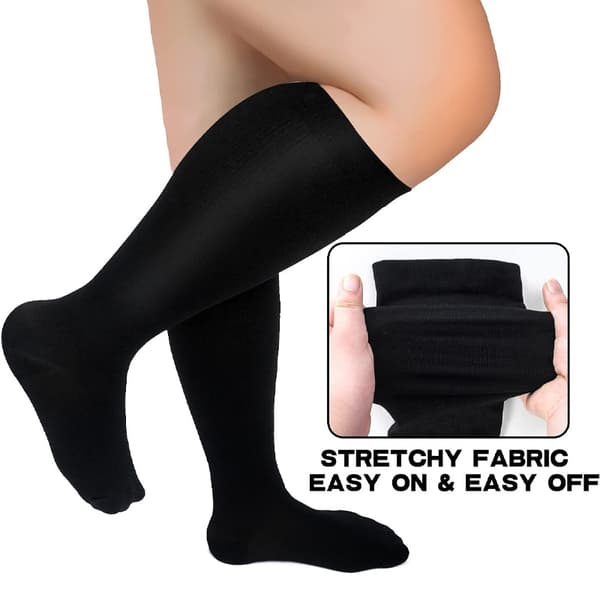 Plus Size Kompressionsstrumpor - Svart 3XL