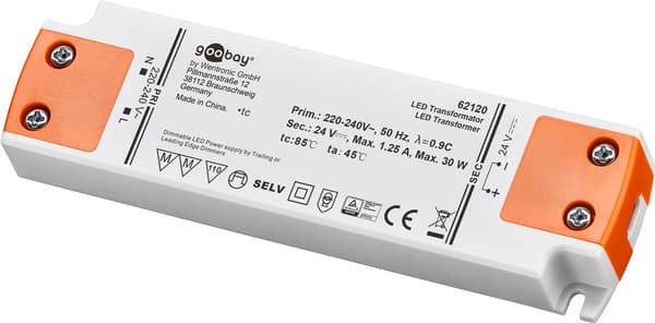 LED-transformator 24 V (DC) (DC), 30 W